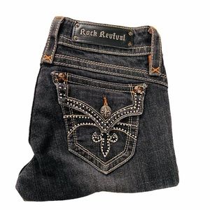 Rock Revival Gwen Black Bootcut Embellished Jeans